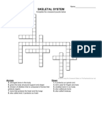 Crossword Puzzle - Skeletal System