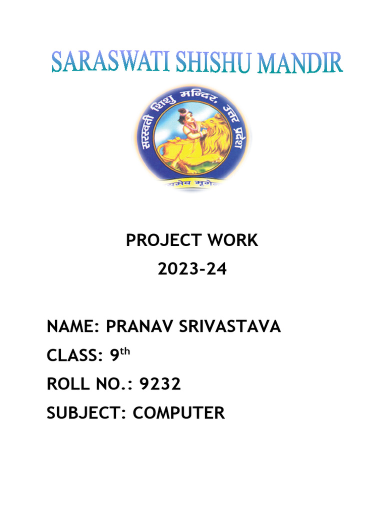 Project Work Pdf – (PDF) HOME ECONOMICS PROJECT – SPPI