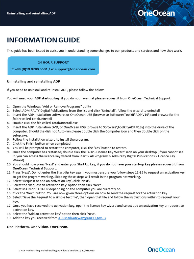 ADP Uninstallation and Reinstallation Guide | PDF | Installation ...