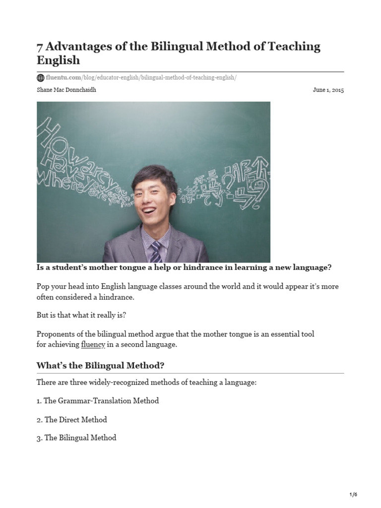 Bilingual Method of Teaching English | Download Free PDF ...