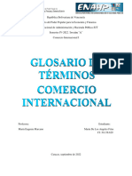 Glosario de Términos. Comercio Internacional I. María Frías