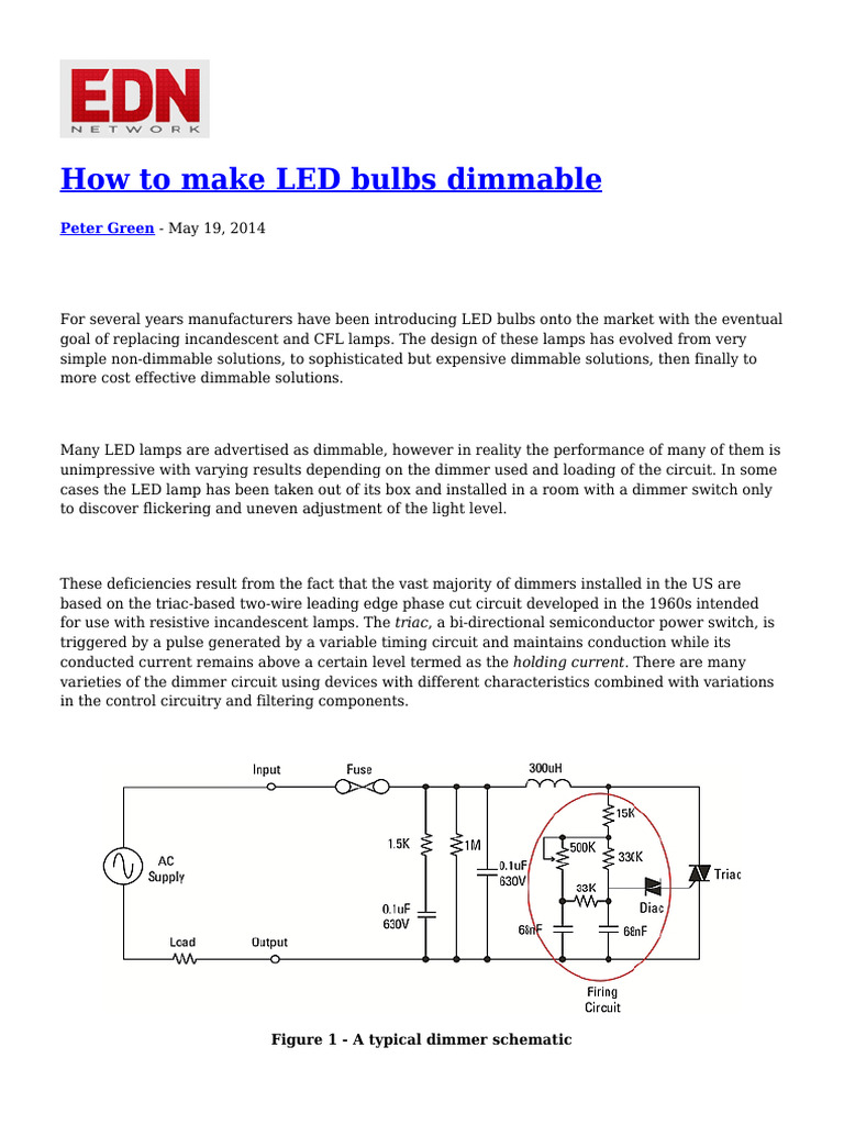 How To Make LED Bulbs Dimmable | PDF | Light Emitting Diode ...