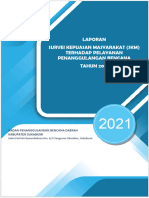 Laporan Survei Kepuasan Masyarakat (SKM) Terhadap Pelayanan Penanggulangan Bencana TAHUN 2021