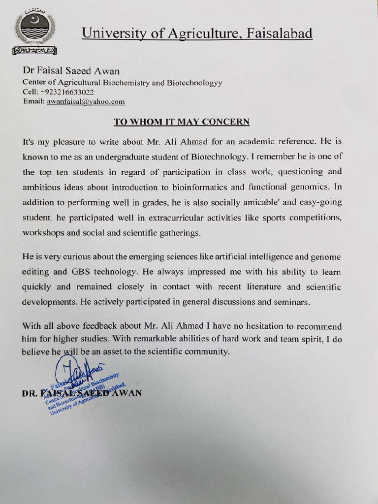 Refrence Letter | PDF