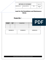 Method Statement For Civil Installation and Maintenance Works