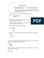 Soils 1 Assignment 2 (Porosity Bulk Density Moisture Computation)