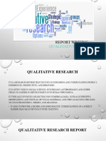 Qualitative Research Report Writing