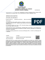 Certidão Justiça Federal Criminal 1 Regiao (Regionalizadas 1 e 2 Grau)