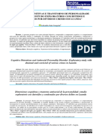 Distorções Cognitivas e Transtorno de Personalidade Anti-Social