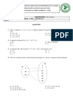 1 Avaliação - 1DE - Matemática - Ana Carolina