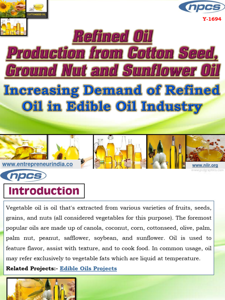 Refined Oil Production | PDF | Cooking Oil | Vegetable Oil