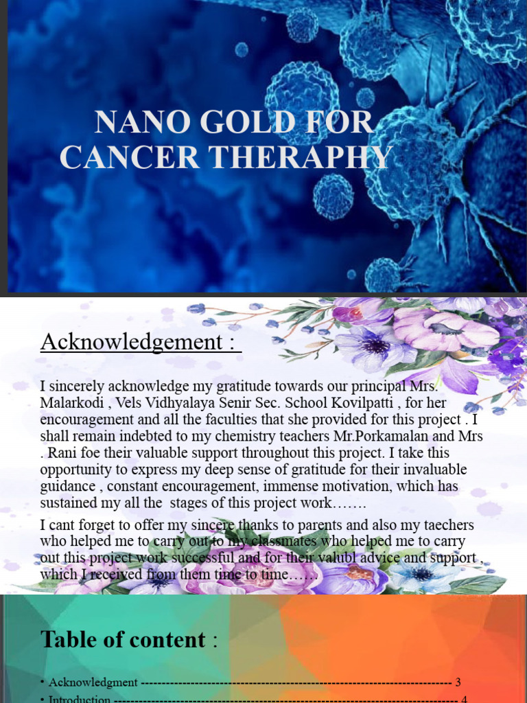 Nano Gold in Cancer Therapy | PDF | Cancer | Nanoparticle