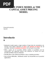 Single Index Model & The Capital Asset Pricing Model