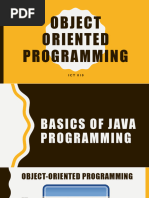 Object Oriented Programming - Introduction To Java Language