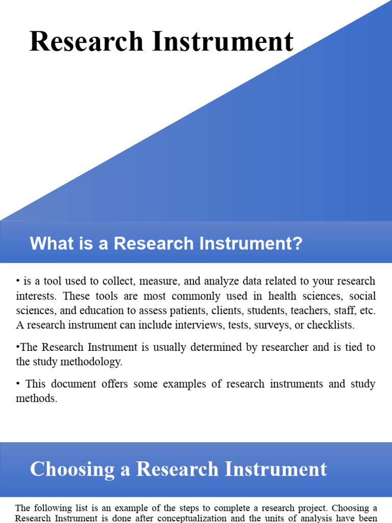 Research Instrument Report Pdf Methodology Interview