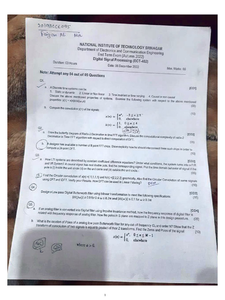 7th Sem Mid+ End Sem Papers | PDF