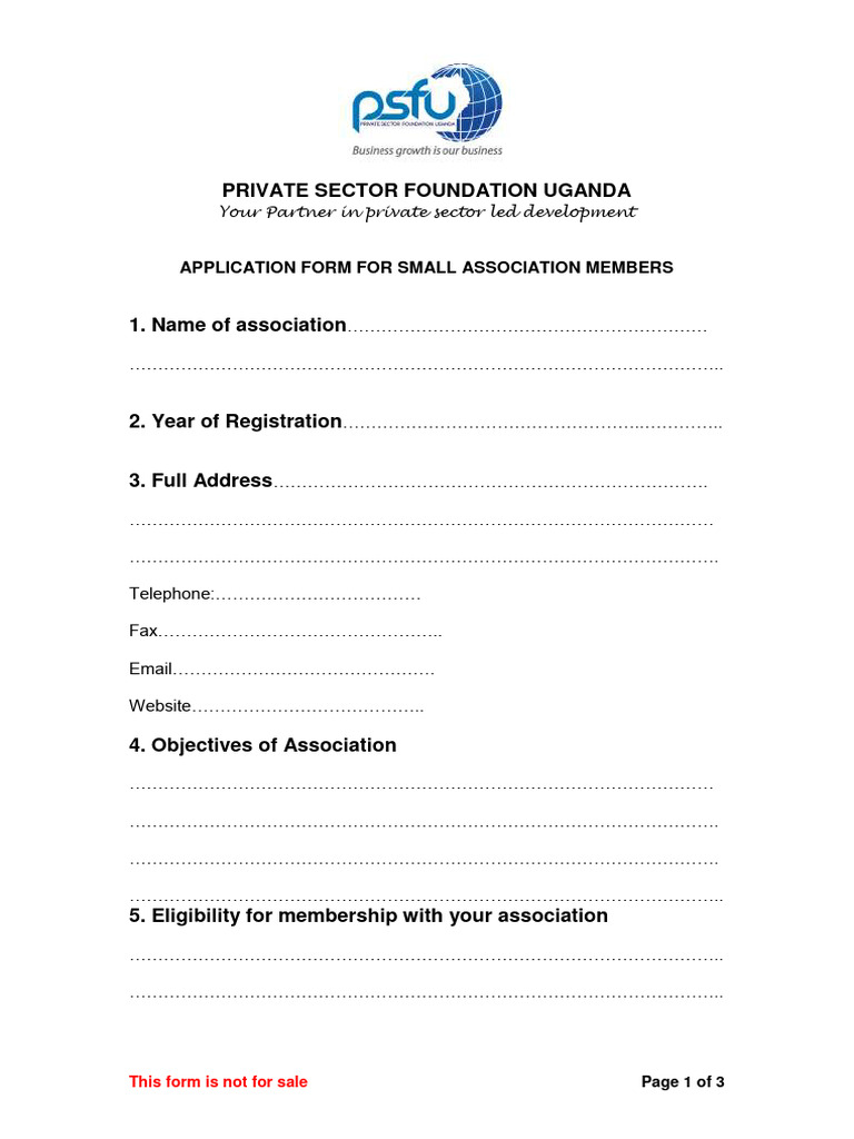 PSFU Membership Application Form | PDF | Economies