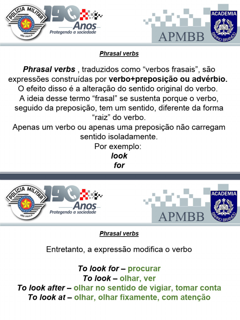 Phrasal Verbs: Guia Conciso e Exemplos | PDF