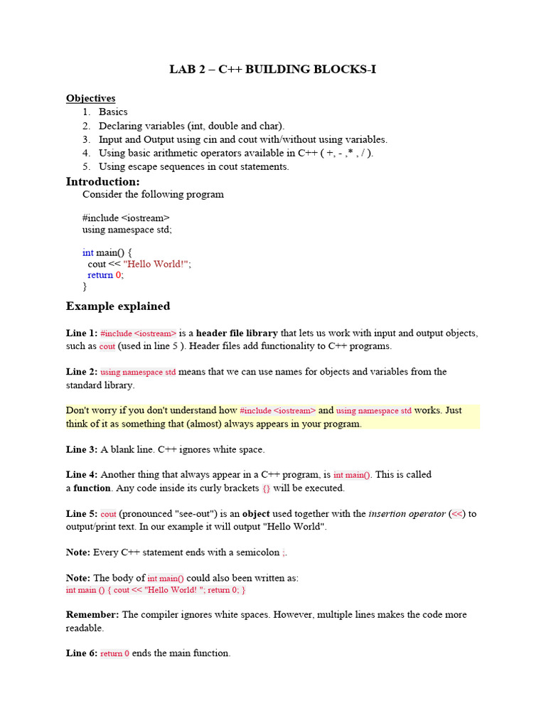 Lab 2 | PDF | C++ | Computer Program