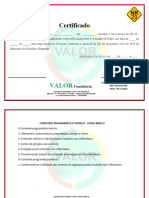 Certificado de NR 20