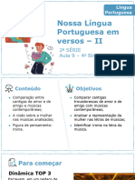 Nossa Língua Portuguesa em Versos II: 2 Série Aula 9 - 4 Bimestre