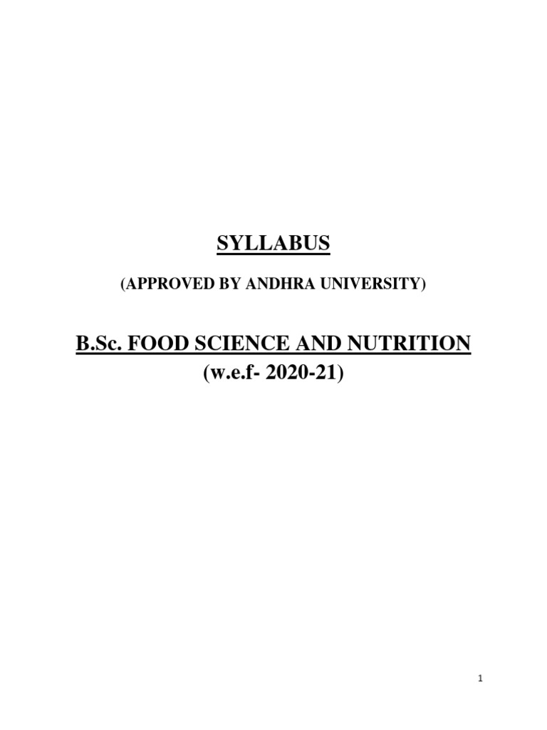 WHAT ARE THE SUBJECTS IN BSC FOOD SCIENCE AND NUTRITION visual data 8