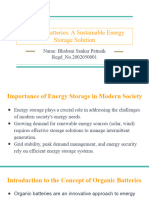 Organic Batteries - A Sustainable Energy Storage Solution