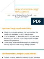 Organic Batteries - A Sustainable Energy Storage Solution