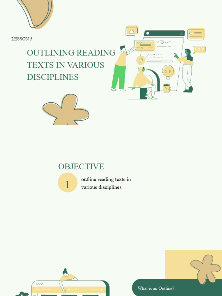 Lesson 5 Outlining Reading Texts in Various Disciplines PDF Essays
