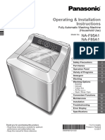 NA F95A1WAU Panasonic Installation and Operation Guide