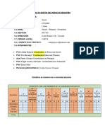 Plan de Gestión Del Riesgo de Desastres