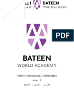 BWA Year 9 Parent Curriculum Information Booklet - TERM1 - 2023-24