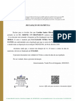 Declaração de Cursando - COM FUNDO (Pós-Graduação) - Caroline Santos Oliveira - AUTISMO 1.000 HORAS