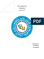 Data Analysis and Visualization: Assignment # 1