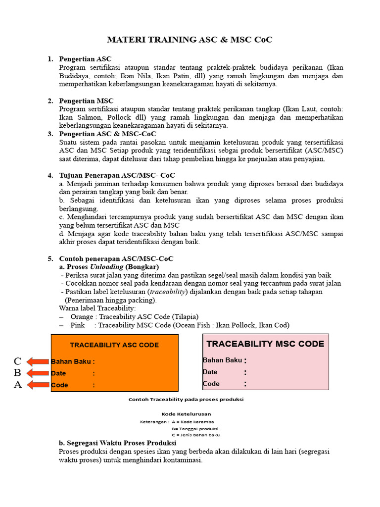 Panduan Sertifikasi ASC & MSC CoC | PDF