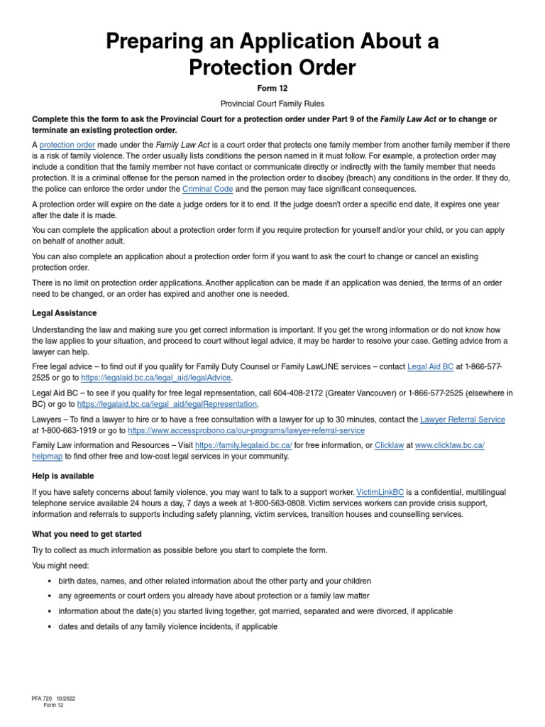 How to Apply for a Protection Order | PDF | Domestic Violence ...