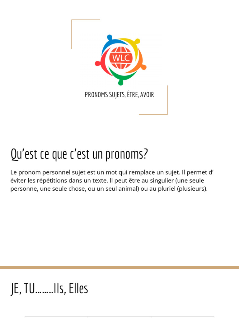 Exercices sur les pronoms sujets | PDF | Arts du langage et discipline