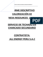 Informe Tecnico Del Servicio de Cambio de Techo en Chancado Secundario CL 2