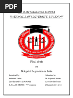 Delegated Legislation in India