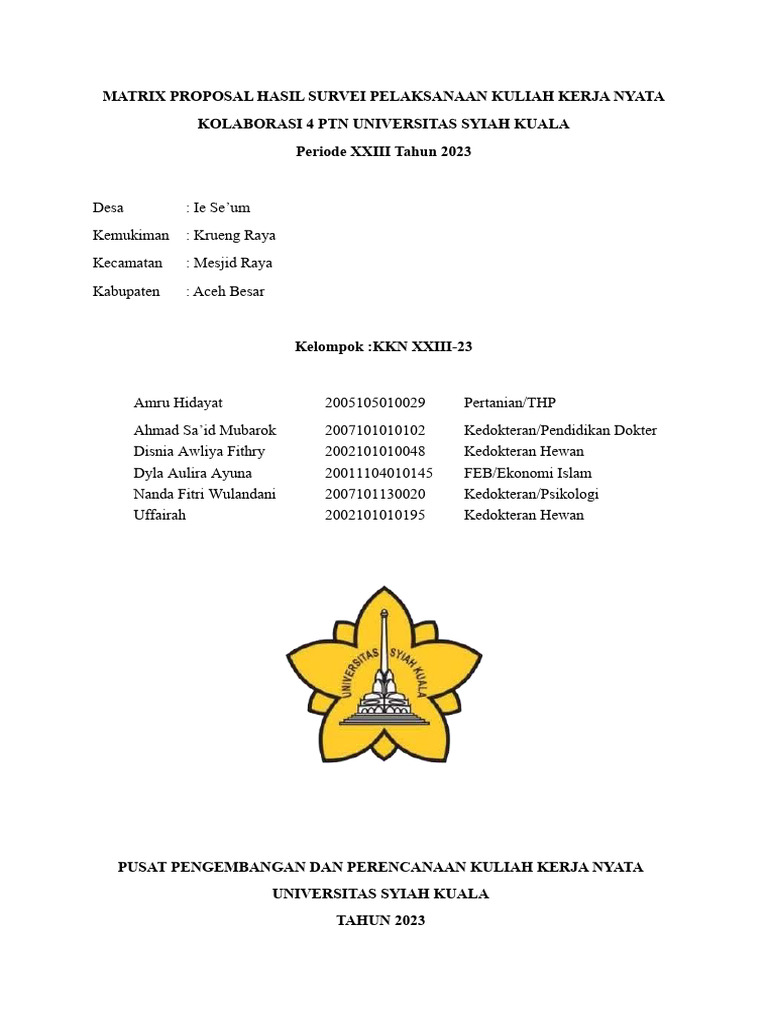 Proposal KKN Kolaborasi Universitas 2023 | PDF