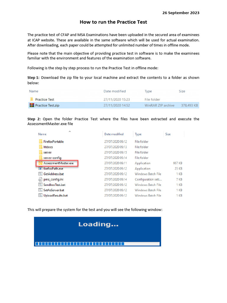 ICAP CFAP Practice Test Instructions | PDF | Password | Computer File