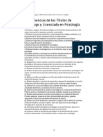 Resolución Del Ministerio de Educación y Cultura #2447 - 85 Sobre Las Incumbencias de Los Títulos de Psicólogos y Licenciados en Psicología