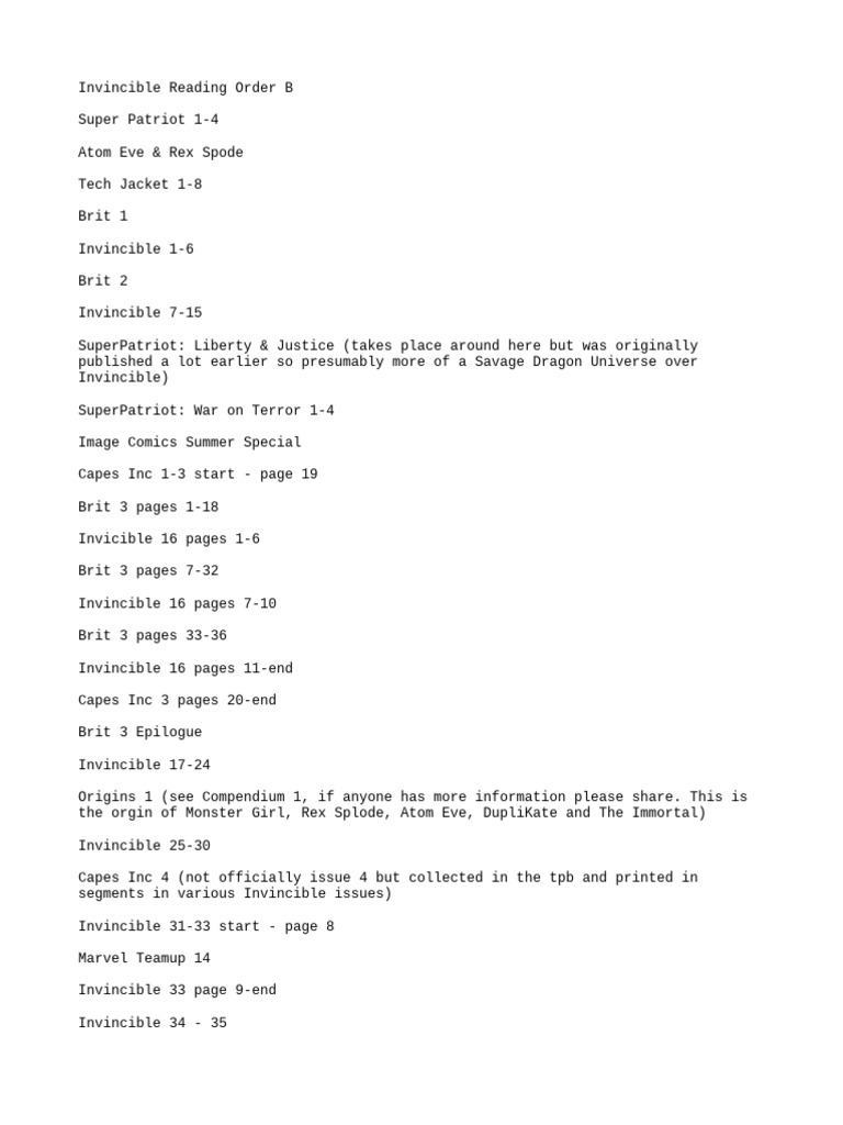 Invincible Comics Reading Order Guide | PDF | Skybound Entertainment ...
