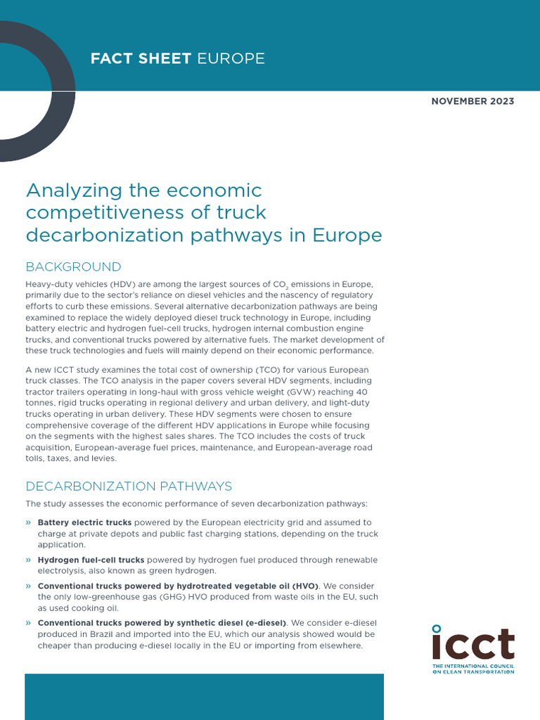 Analyzing The Economic Competitiveness Of Truck Decarbonization