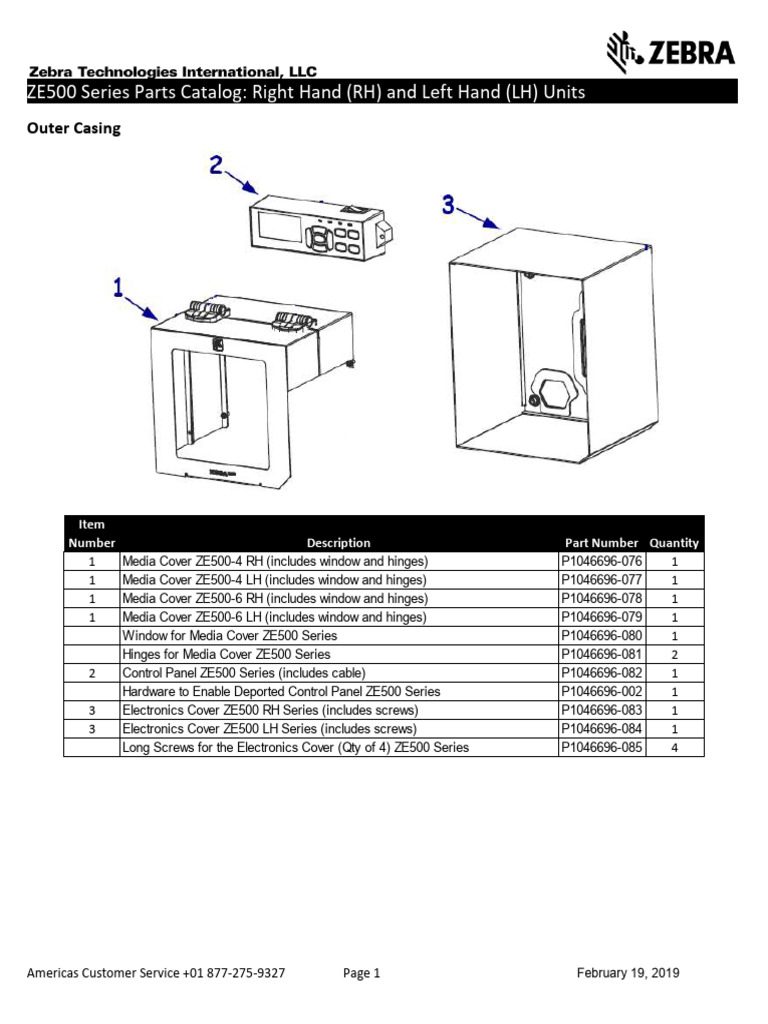 ZE500 Series Parts Catalog Guide | PDF | Printer (Computing) | Printed ...
