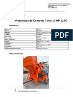 Ficha Técnica - Mezcladora de Concreto Tolva