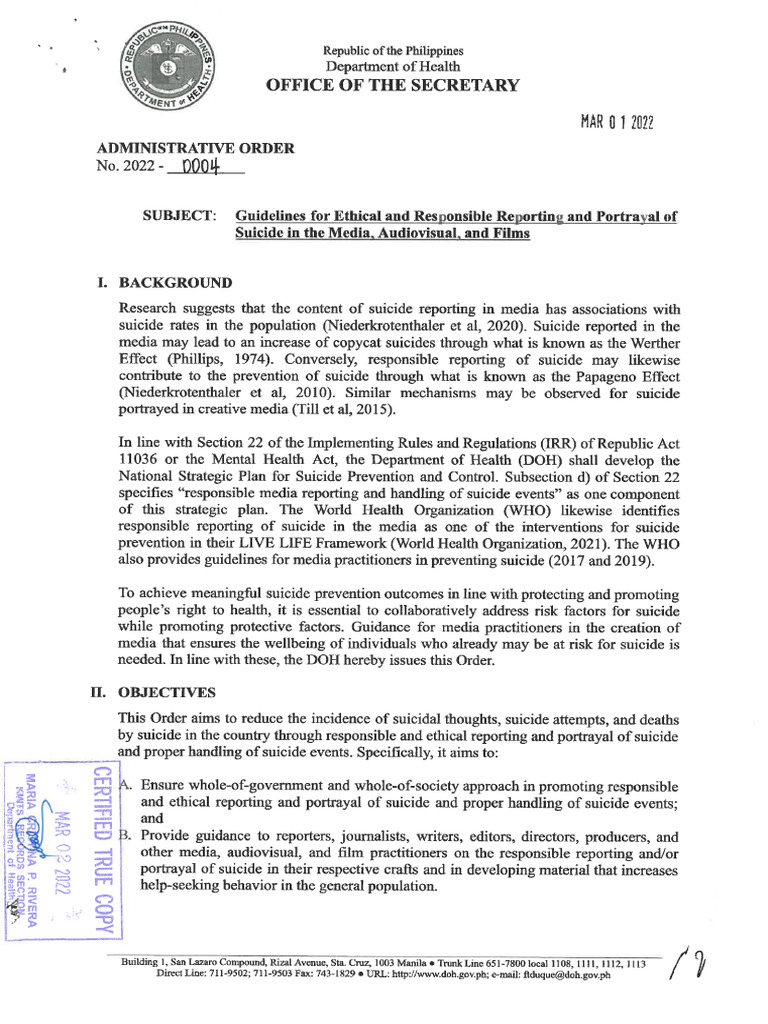 DOH AO No. 20220004 PDF