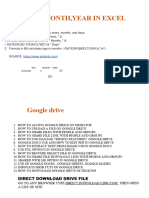 Date, Month, Year Function in Ms Excel Note