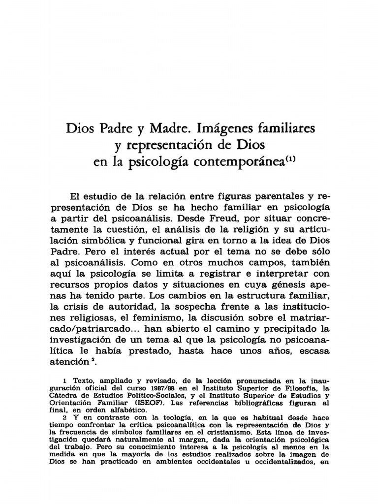 Dios Padre Y Madre Pdf Sicología Experiencia