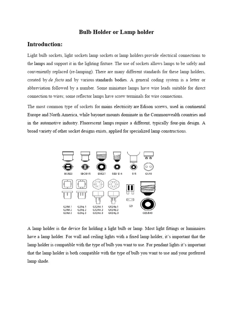 Bulb Holder | PDF | Glass Applications | Light